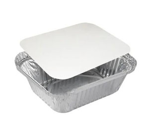 No.1 Standard Foil Tray Lids 123mm x 94mm - 1000x Per Pack